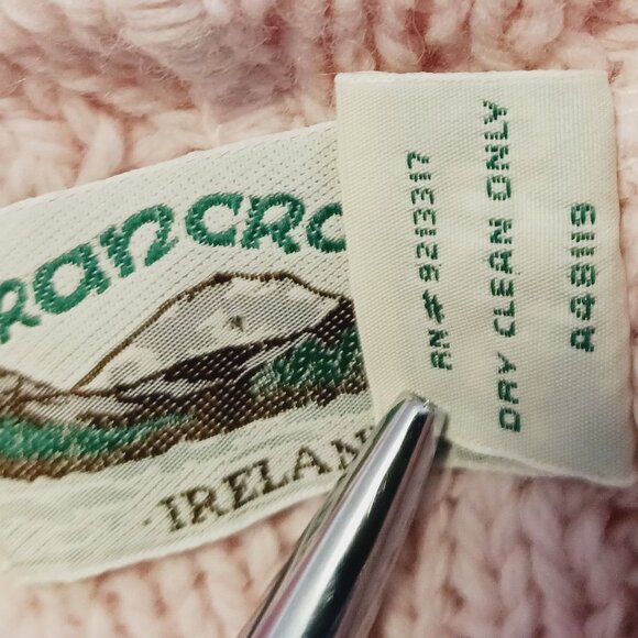 Aran Crafts Ireland, Medium, Pink Chunky Knit Merino Wool Long Hooded Cardigan - Picture 16 of 16